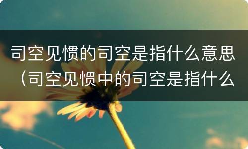司空见惯的司空是指什么意思（司空见惯中的司空是指什么蚂蚁庄园）