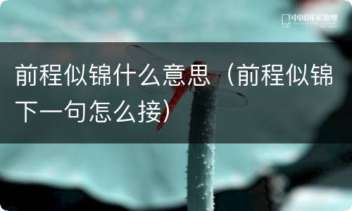 前程似锦什么意思（前程似锦下一句怎么接）
