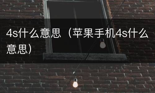 4s什么意思（苹果手机4s什么意思）