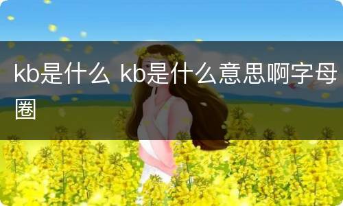 kb是什么 kb是什么意思啊字母圈