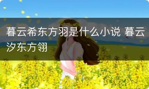 暮云希东方羽是什么小说 暮云汐东方翎