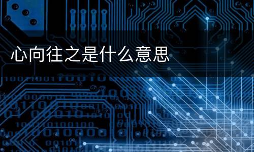 心向往之是什么意思