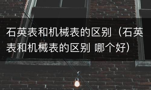 石英表和机械表的区别（石英表和机械表的区别 哪个好）