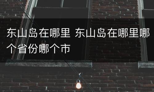 东山岛在哪里 东山岛在哪里哪个省份哪个市
