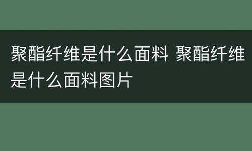 聚酯纤维是什么面料 聚酯纤维是什么面料图片