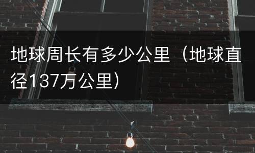 地球周长有多少公里（地球直径137万公里）