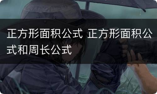 正方形面积公式 正方形面积公式和周长公式