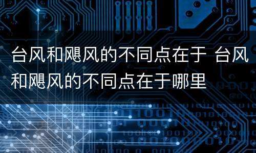 台风和飓风的不同点在于 台风和飓风的不同点在于哪里