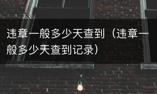 违章一般多少天查到（违章一般多少天查到记录）