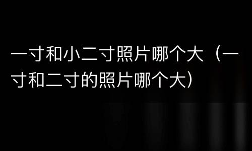 一寸和小二寸照片哪个大（一寸和二寸的照片哪个大）