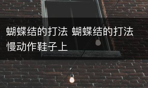 蝴蝶结的打法 蝴蝶结的打法 慢动作鞋子上