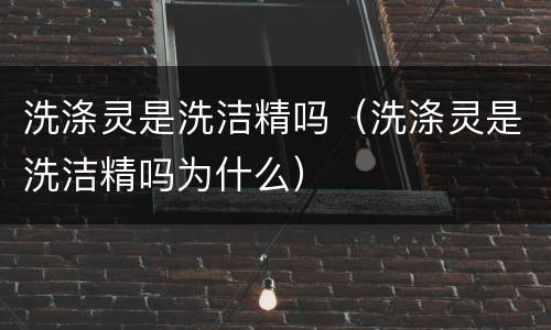 洗涤灵是洗洁精吗（洗涤灵是洗洁精吗为什么）