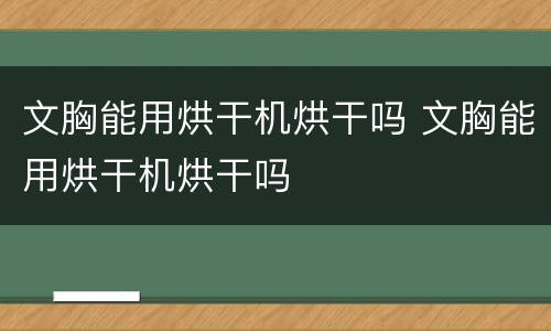 文胸能用烘干机烘干吗 文胸能用烘干机烘干吗