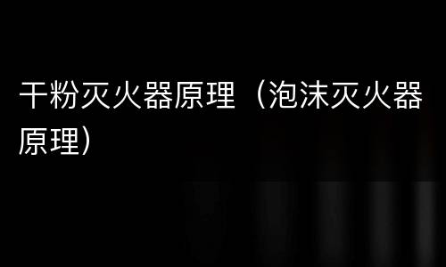 干粉灭火器原理（泡沫灭火器原理）