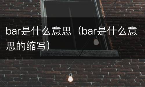 bar是什么意思（bar是什么意思的缩写）