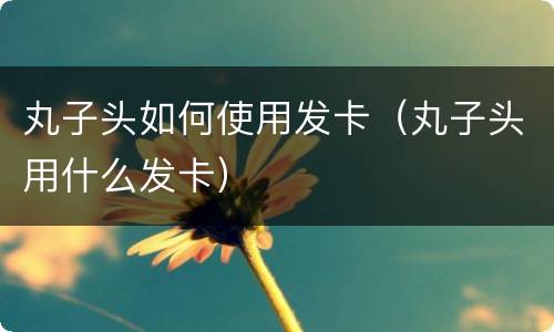丸子头如何使用发卡（丸子头用什么发卡）