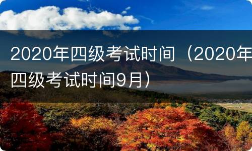 2020年四级考试时间（2020年四级考试时间9月）