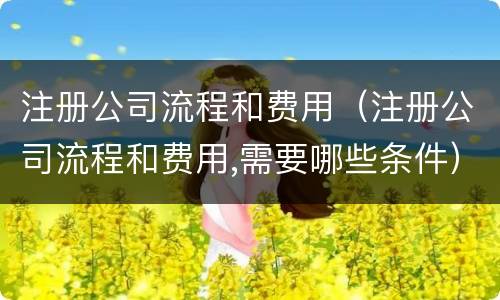 注册公司流程和费用（注册公司流程和费用,需要哪些条件）