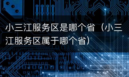 小三江服务区是哪个省（小三江服务区属于哪个省）