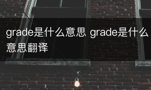grade是什么意思 grade是什么意思翻译
