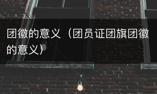 团徽的意义（团员证团旗团徽的意义）