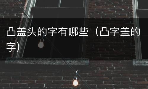 凸盖头的字有哪些（凸字盖的字）