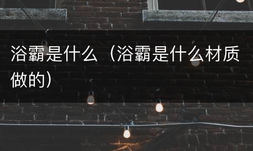 浴霸是什么（浴霸是什么材质做的）