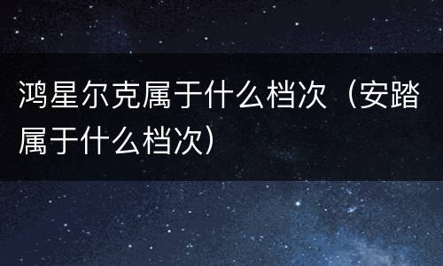 鸿星尔克属于什么档次（安踏属于什么档次）