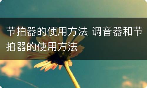 节拍器的使用方法 调音器和节拍器的使用方法