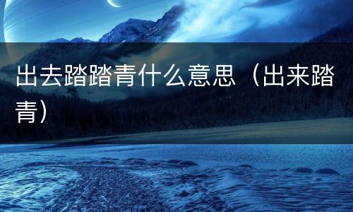 出去踏踏青什么意思（出来踏青）