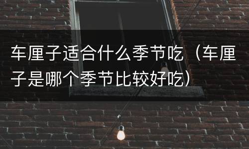 车厘子适合什么季节吃（车厘子是哪个季节比较好吃）