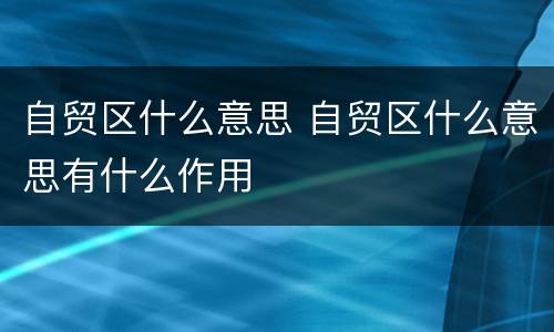 自贸区什么意思 自贸区什么意思有什么作用