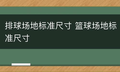 排球场地标准尺寸 篮球场地标准尺寸