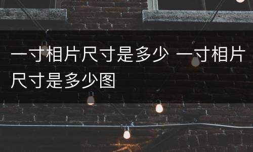 一寸相片尺寸是多少 一寸相片尺寸是多少图