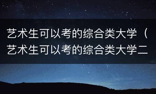 艺术生可以考的综合类大学（艺术生可以考的综合类大学二本）