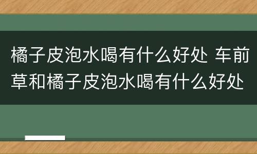 橘子皮泡水喝有什么好处 车前草和橘子皮泡水喝有什么好处