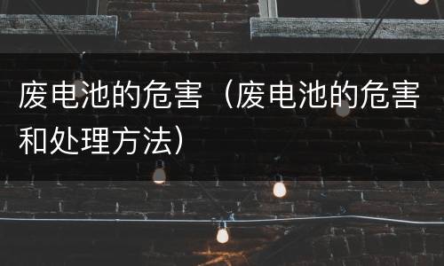 废电池的危害（废电池的危害和处理方法）