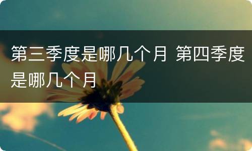 第三季度是哪几个月 第四季度是哪几个月