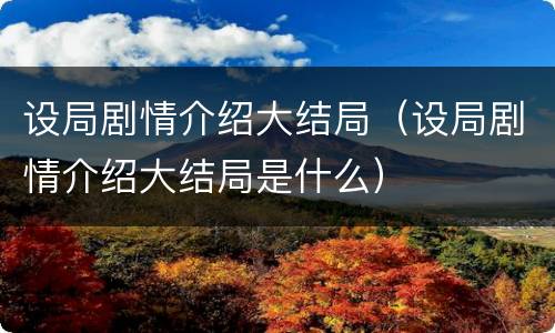 设局剧情介绍大结局（设局剧情介绍大结局是什么）