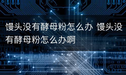 馒头没有酵母粉怎么办 馒头没有酵母粉怎么办啊
