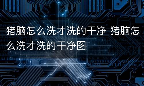 猪脑怎么洗才洗的干净 猪脑怎么洗才洗的干净图