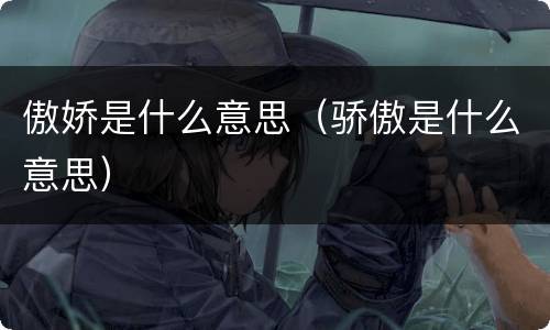 傲娇是什么意思（骄傲是什么意思）