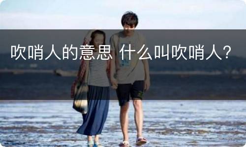 吹哨人的意思 什么叫吹哨人?