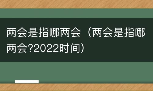两会是指哪两会（两会是指哪两会?2022时间）
