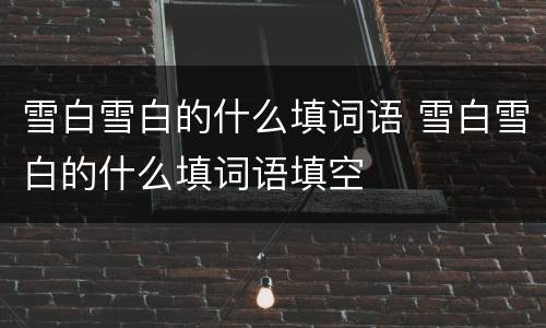雪白雪白的什么填词语 雪白雪白的什么填词语填空