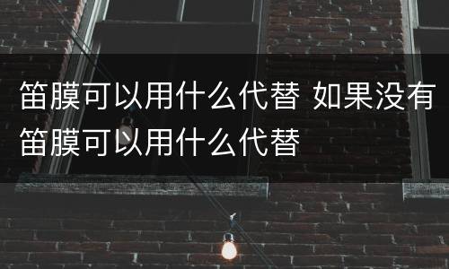 笛膜可以用什么代替 如果没有笛膜可以用什么代替