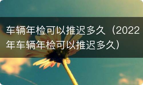 车辆年检可以推迟多久（2022年车辆年检可以推迟多久）