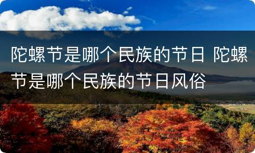 陀螺节是哪个民族的节日 陀螺节是哪个民族的节日风俗