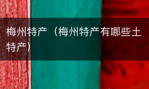 梅州特产（梅州特产有哪些土特产）
