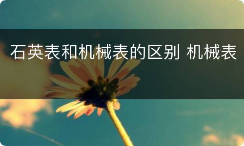 石英表和机械表的区别 机械表
